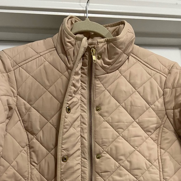 J.Crew Quilted Puffer Jacket Tan Gold Hardware Size Small | Classic Preppy Fall - Picture 4 of 11